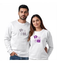 Sevgililer Günü Özel Kombin, 2 Ürün Bisiklet Yaka Sweatshirt (Beyaz)