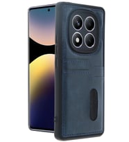 Pilelistore   Xiaomi Redmi Note 14 Pro 5G Kılıf Sara Kartvizitli Deri Kılıf - Lacivert