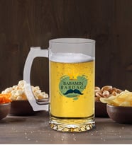 BK Gift Kişiye Özel İsimli Babalar Günü Tasarımlı Cam Bira Bardağı 50cl-2 , Babaya Hediye , Babalar Günü Hediyesi
