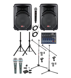 Lastvoice Ample Covering-Paket-2 Aktif hoparlör ve Mixer Full Ses Sistemi Seti