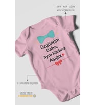 Üzgünüm baba aynı kadına aşığız Kısa Kollu Bebek Body %100 Pamuk