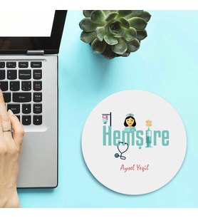 İsimli Hemşirelere Özel Yuvarlak Mousepad