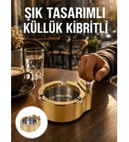 Çakmak Entegreli Küllük Yeniden Doldurulabilir Metal Gövde Yeni Nesil