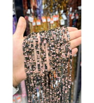 Pembe Rodonit Taşı 3x5mm Çift Delikli Dizi