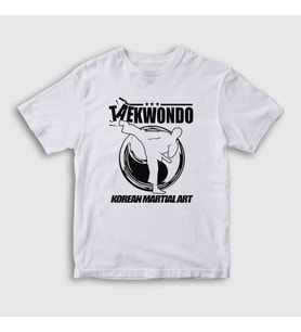Presmono Unisex Çocuk Beyaz Kick Taekwondo Ufc Mma Tekvando T-Shirt 497968tt (Beyaz)