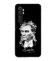 Xiaomi  Mi Note 10 Lite  Kamera Korumalı Kapak Atatürk Tasarımlı Şeffaf  Kılıf