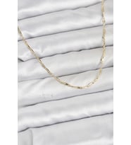 CM 14K Gold Renk Pirinç Ataç Zincir 60 cm Kadın Kolye - TJ-BKO10928