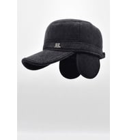 Kışlık Kulaklı Kasket Şapka Flat Cap Gri