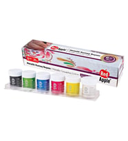 Red Apple Metalik Kumaş Boyası 6 Renk x 25 ml. Sıralı Set 
