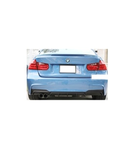Bmw 3 Serisi F30 (2012 - 2018)  Uyumlu Soldan Çift Çıkış   Difüzör (Plastik)