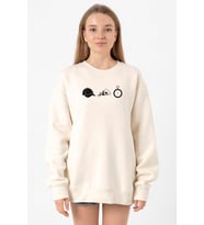 The Walking Dead Glenn Rhee Symbols Ekru Kadın 2ip Sweatshirt