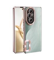 Honor 200 Uyumlu Kılıf Kamera Korumalı Logo Gösteren Zore Omega Kapak (Rose Gold Altın)