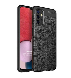 Microsonic Samsung Galaxy A13 4G Kılıf Deri Dokulu Silikon Siyah