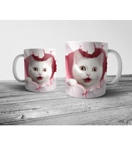 Pixxa Kedi Cat Optik İllüzyonlu Kupa Bardak Model 7