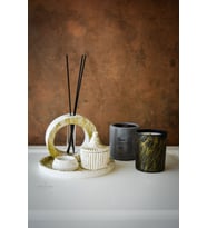 Oda Kokusu Cam ve Beton Bardak Soya Wax Tealight Mum Seti (Altın)