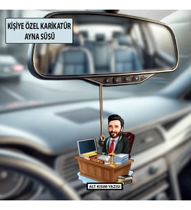 Kişiye Özel Avukat Karikatür Ayna Süsü – Hukukçulara Özel Araç İçi Hediyelik