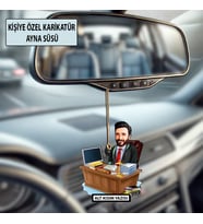 Kişiye Özel Avukat Karikatür Ayna Süsü – Hukukçulara Özel Araç İçi Hediyelik