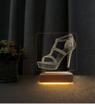 Topuklu Ayakkabı Kişiye Özel İsimli 3d Led Masa Lambası Doğum Günü Hediyesi Lamba