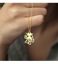 Kişiye Özel Ahtapot Kolye Deniz Temalı Kolye 925K Gümüş (Gold)