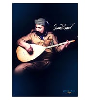 ŞIVAN PERWER POSTER - Postera Şivan Perwer - Şivan Perver Posteri (Siyah-Gri)
