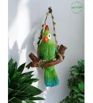 Goboticaret 1 Adet Dekoratif Sallanan Duvar ve Bahçe Süsü Kuş Biblo Farklı Renk Seçenekleri 13*9 cm (Yeşil)