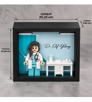 Kişiye Özel 3D Doktor Çerçevesi İsimli Doktor Figürlü Dekoratif Hediye