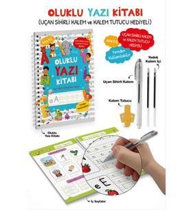 Oluklu Yazı Kitabı (anetil) / Uçan Sihirli Kalem ve Kalem Tutucu Hediyeli