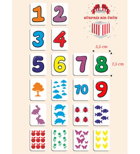 Zeka Kartları Ahşap Eğitici Hafıza Eşleştirme Oyunu Sevimli Sayılar Oyuncak ( 5,5 X 7,5 Cm)