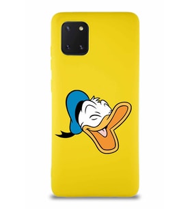 Samsung Galaxy Note 10 Lite Soft Premier Kapak Donald Duck-E Tasarımlı Silikon Kılıf - Sarı (Şeffaf)