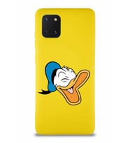 Samsung Galaxy Note 10 Lite Soft Premier Kapak Donald Duck-E Tasarımlı Silikon Kılıf - Sarı (Şeffaf)