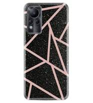 INFINIX Note 11 Pro Note 10 Hot 9 Play Kılıf Desemli Silikon Pembe Şeritli Mermer 1312
