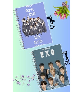 Exo kpop defter seti 2 adet A4 boyutu 21*30 çizgili + kareli 60 syf