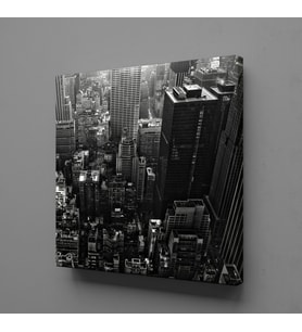 SİYAH YÜKSEK BİNALAR KANVAS TABLO 140x140cm