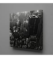 SİYAH YÜKSEK BİNALAR KANVAS TABLO 140x140cm