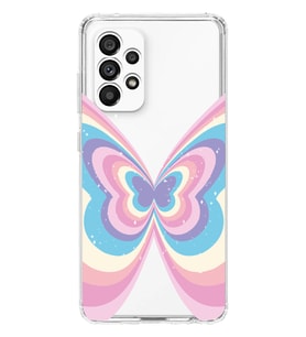 Samsung Galaxy A23 Uyumlu Renkli Kelebek Tasarımlı Şeffaf Telefon Kılıfı