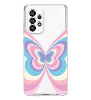 Samsung Galaxy A23 Uyumlu Renkli Kelebek Tasarımlı Şeffaf Telefon Kılıfı