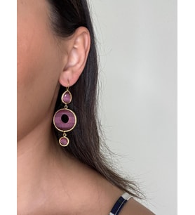 Kadir Jewellery 22 Ayar Altın Kaplama Kadın Sallantılı Küpe -El İşçiliği Ve Hipoalerjenik Küpe