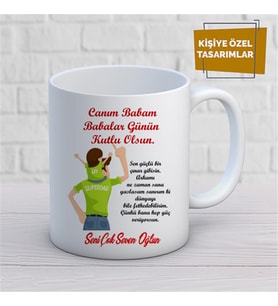 Kişiye Özel İsim Yazılabilir Canım Babam Babalar Günün Kutlu Olsun Kupa Bardak