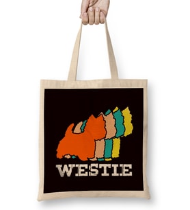 Retro Westie Vintage West Highland Terrier Dog Breed Owner Bez Çanta Uzun Saplı