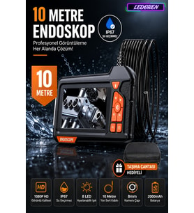 10-20-30-50 Metre Endoskop Kamera 1080P HD Boru İçi Görüntüleme Kamerası 4.3
