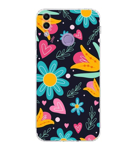 PrintiFy Honor 8C ile Uyumlu Retro Color 1  Kamera Korumalı Şeffaf  Kılıf