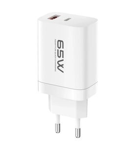 Konfulon C99Q 65W PD Destekli Type-C ve USB Çift Çıkışlı Hızlı Şarj Adaptörü - Beyaz