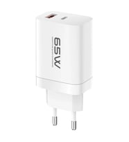 Konfulon C99Q 65W PD Destekli Type-C ve USB Çift Çıkışlı Hızlı Şarj Adaptörü - Beyaz