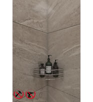Krom Yapışkanlı Tek Katlı Köşe Banyo Şampuanlık, Banyo Rafı EK01.K ( 1 Adet )