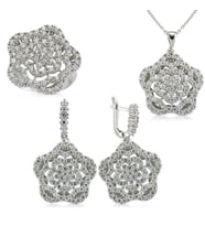 Zirkon Taşlı 925 Ayar Gümüş Kadın Set