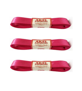 Akel Dar Dokuma Fışya Saten Kurdele - 2 Cm. x 10 Metre - 3 Adet