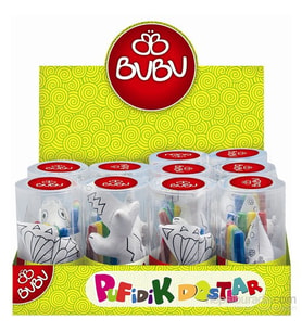 Bu-Bu Pufidik Dostlar + 4 Adet Keçeli Kalem Boyanıp Yıkanabilir Peluş Bubu00068 (Çok Renkli)