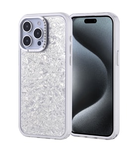 Apple iPhone 15 Pro Max Uyumlu Kılıf Taşlı Tasarımlı Zore Kapi Kapak (Gümüş)