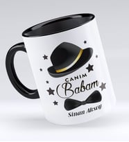 BK Gift Kişiye Özel Canım Babam Tasarımlı Siyah Kupa Bardak - Model 3