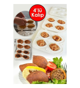 QNİAY Pratik 4'lü İçli Köfte Kalıbı İçli Köfte Aparatı